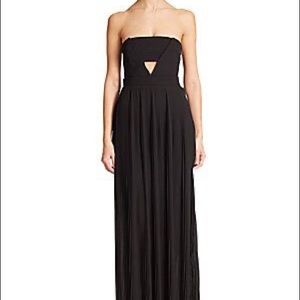 NICHOLAS Black Strapless Maxi with Triangle Cutout